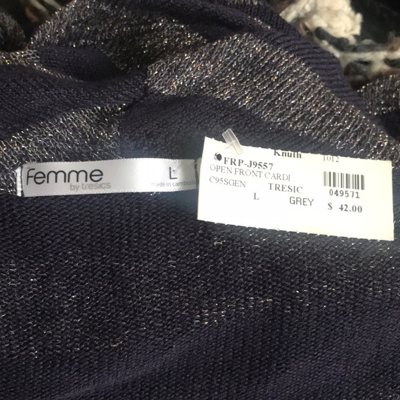 NWT Femme open front cardigan - Picture 5 of 6